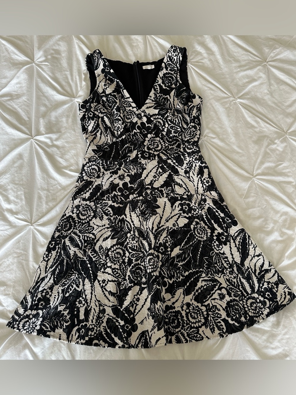 Weston Black and White Floral Fit-and-Flare Dress